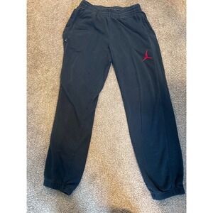 Jordan Mens Jogger Sweatpants Black Red Jumpman Logo Elastic Waist XL